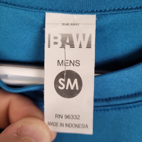 Baw men's Turks and Caicos long sleeve blue graphic surf shirt size small - Picture 3 of 5